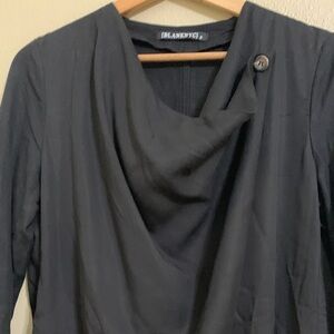 Blank NYC‎ Linen Blend Draped Black Blazer Small